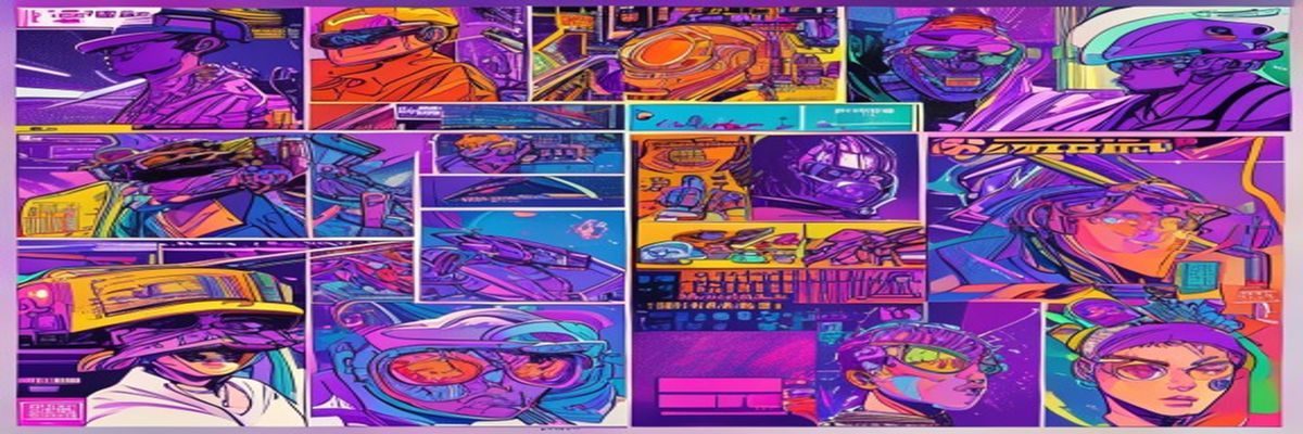 2026年夏季工口漫画特辑封面，紫色霓虹风格的漫画内容展示，多部精选作品封面拼贴效果